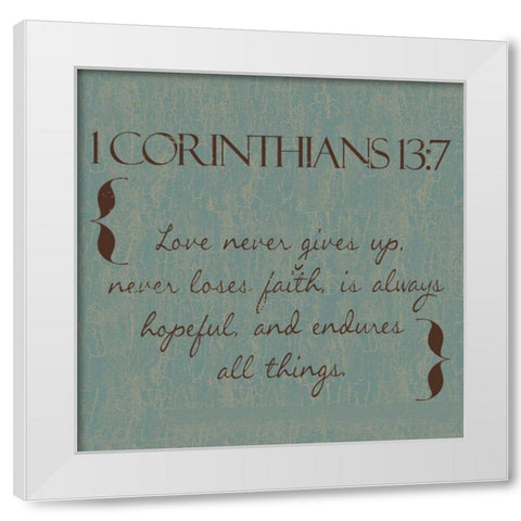 Blue Brown Love White Modern Wood Framed Art Print by Greene, Taylor