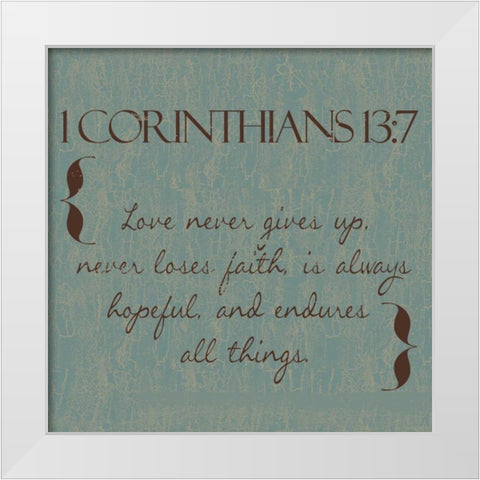 Blue Brown Love White Modern Wood Framed Art Print by Greene, Taylor