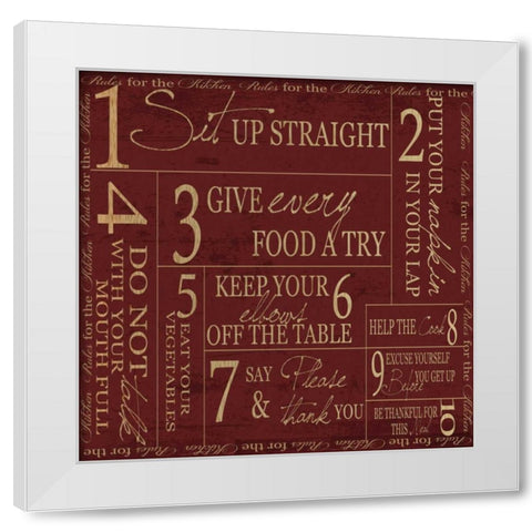 OPEN KITCHEN White Modern Wood Framed Art Print by Greene, Taylor