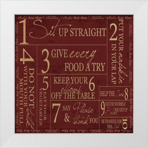 OPEN KITCHEN White Modern Wood Framed Art Print by Greene, Taylor