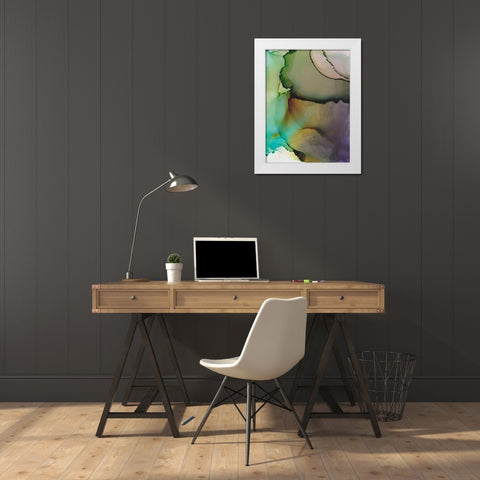 Emerald Nebula White Modern Wood Framed Art Print by Triosi, Johnny