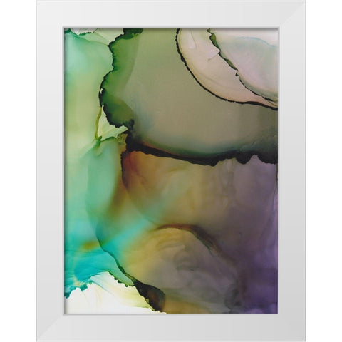 Emerald Nebula White Modern Wood Framed Art Print by Triosi, Johnny