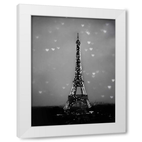 Hearts In Paris 2 White Modern Wood Framed Art Print by Telik, Tracey