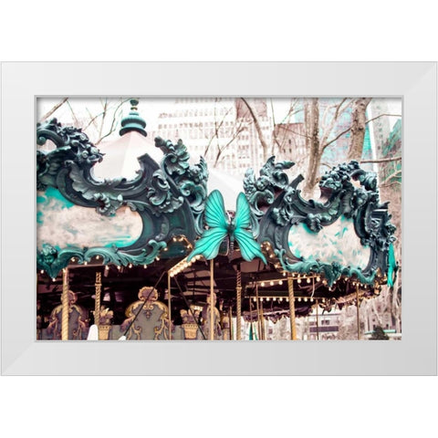 Majestic Carousel White Modern Wood Framed Art Print by Telik, Tracey