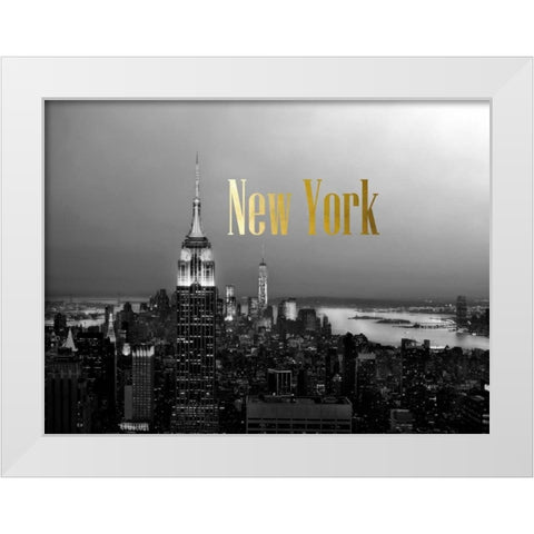 Golden New York White Modern Wood Framed Art Print by Telik, Tracey