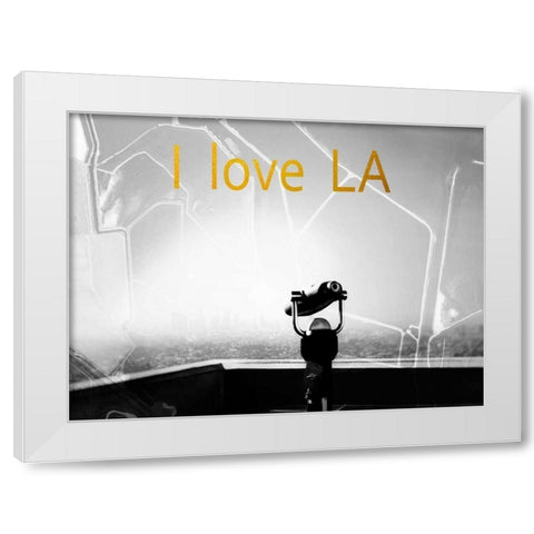 LA Gold White Modern Wood Framed Art Print by Telik, Tracey