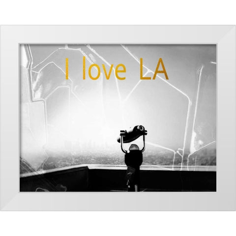 LA Gold White Modern Wood Framed Art Print by Telik, Tracey