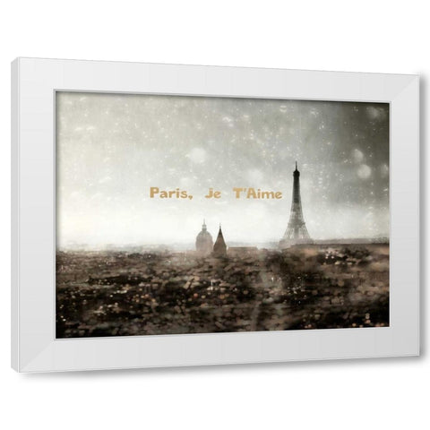 Paris Je Taime White Modern Wood Framed Art Print by Telik, Tracey