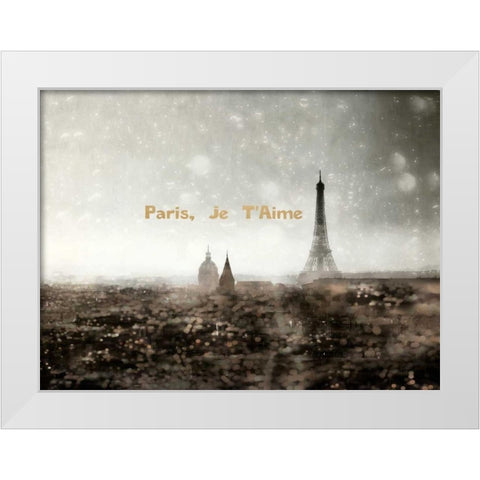 Paris Je Taime White Modern Wood Framed Art Print by Telik, Tracey