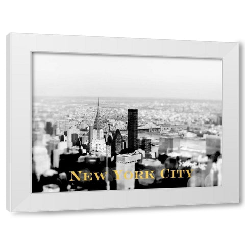 NYC Skyline Gold White Modern Wood Framed Art Print by Telik, Tracey