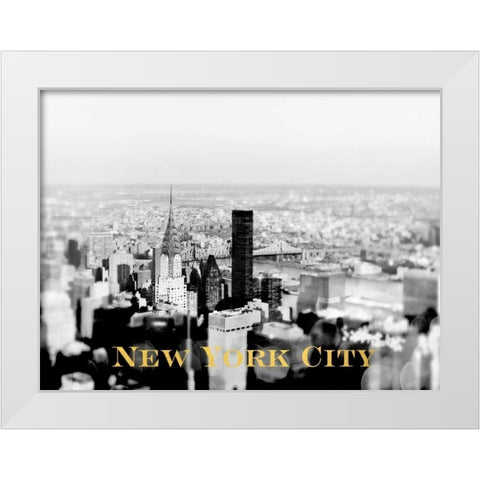 NYC Skyline Gold White Modern Wood Framed Art Print by Telik, Tracey