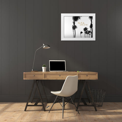 Wandering Golden Palms White Modern Wood Framed Art Print by Telik, Tracey