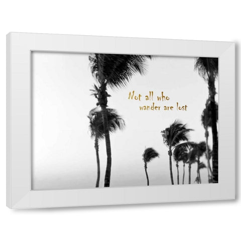 Wandering Golden Palms White Modern Wood Framed Art Print by Telik, Tracey