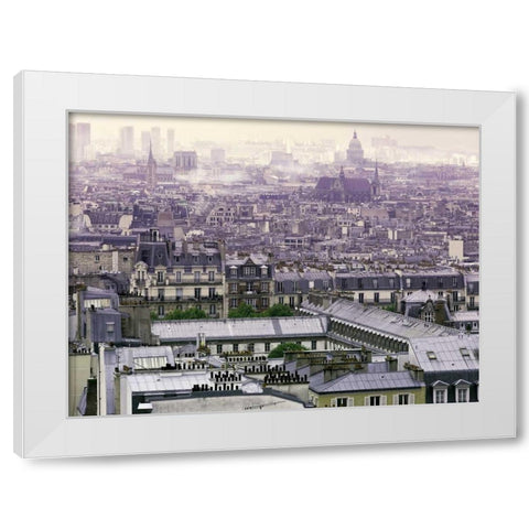 Foggy Paris White Modern Wood Framed Art Print by Telik, Tracey