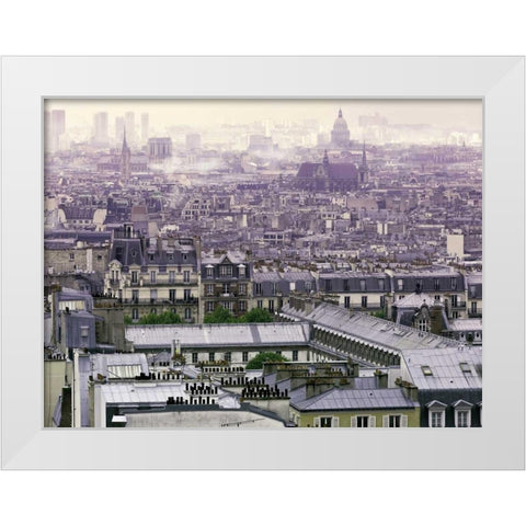 Foggy Paris White Modern Wood Framed Art Print by Telik, Tracey