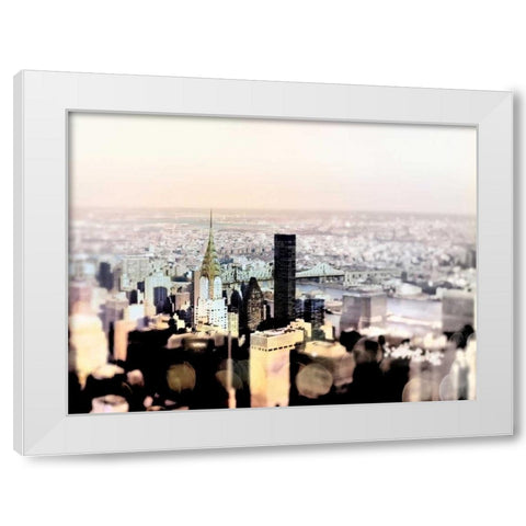 Pastel Skyline White Modern Wood Framed Art Print by Telik, Tracey