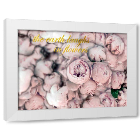 Laugh Flowers White Modern Wood Framed Art Print by Telik, Tracey