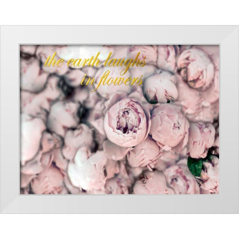 Laugh Flowers White Modern Wood Framed Art Print by Telik, Tracey