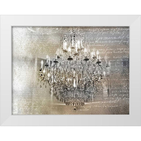 Silver Gold Chandelier White Modern Wood Framed Art Print by Telik, Tracey
