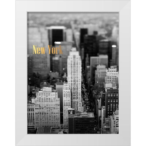 Gold NY Fifth Ave White Modern Wood Framed Art Print by Telik, Tracey