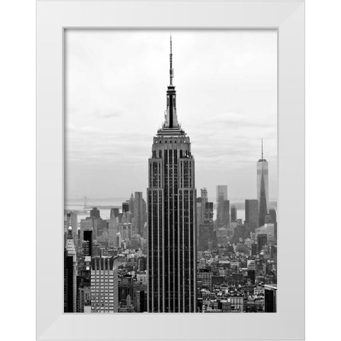 Empire State White Modern Wood Framed Art Print by Telik, Tracey