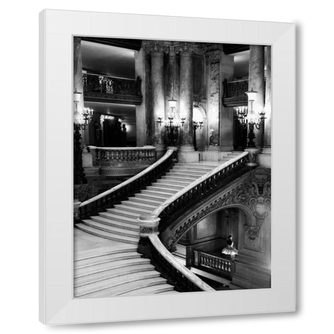 BW Grand Stairs White Modern Wood Framed Art Print by Telik, Tracey