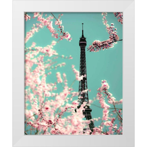 Spring Eiffel Green White Modern Wood Framed Art Print by Telik, Tracey