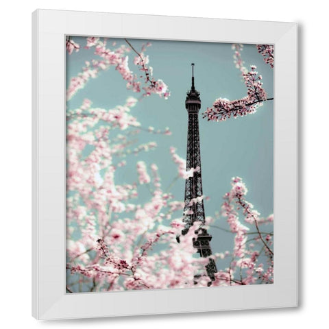 Spring Eiffel Pastel White Modern Wood Framed Art Print by Telik, Tracey