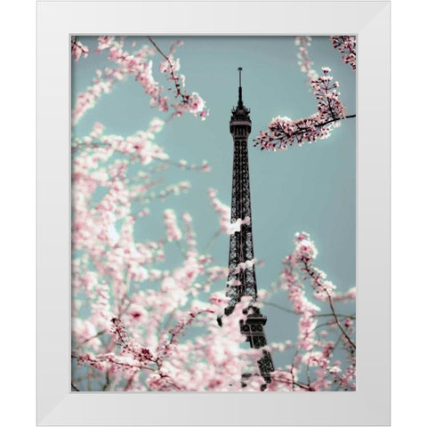 Spring Eiffel Pastel White Modern Wood Framed Art Print by Telik, Tracey