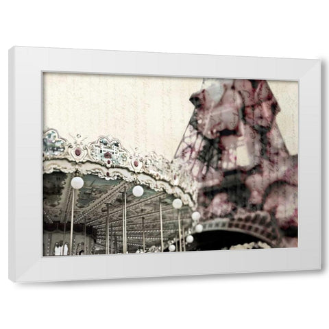 Vintage Carousel White Modern Wood Framed Art Print by Telik, Tracey