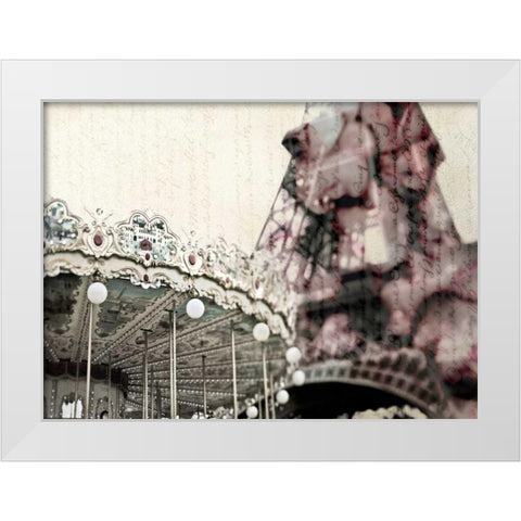 Vintage Carousel White Modern Wood Framed Art Print by Telik, Tracey