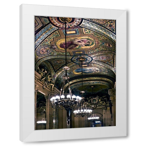 Chandelier Opera White Modern Wood Framed Art Print by Telik, Tracey