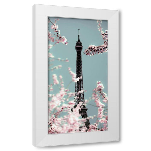 Spring Eiffel Pastel White Modern Wood Framed Art Print by Telik, Tracey