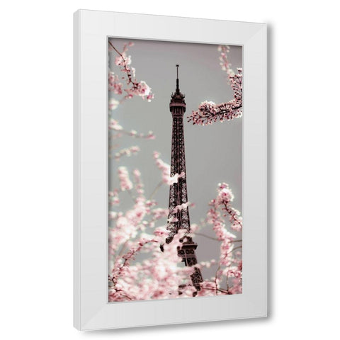 Spring Eiffel Pastel White Modern Wood Framed Art Print by Telik, Tracey