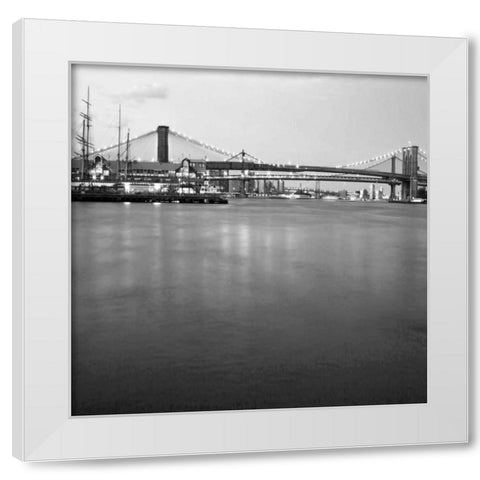 Brooklyn bw White Modern Wood Framed Art Print by Telik, Tracey