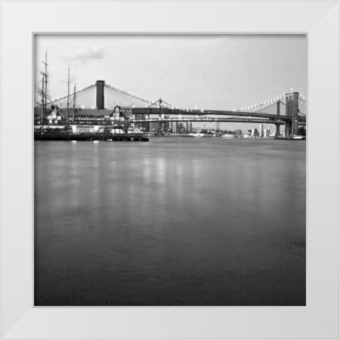 Brooklyn bw White Modern Wood Framed Art Print by Telik, Tracey