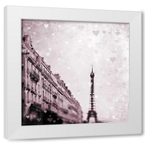 Paris Heart Storm 1 White Modern Wood Framed Art Print by Telik, Tracey
