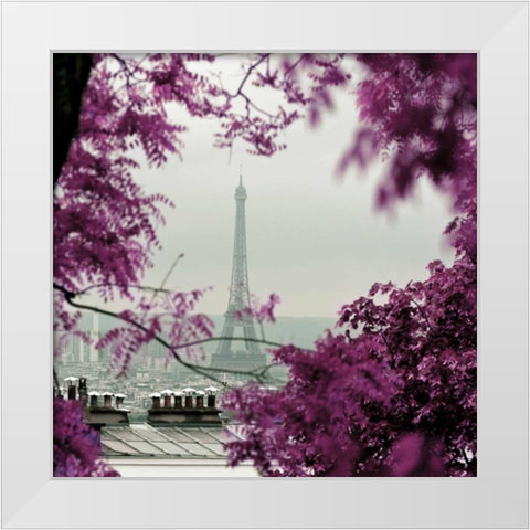 Through The Paris Foliage 1 White Modern Wood Framed Art Print by Telik, Tracey