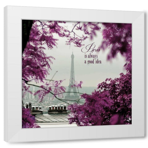 Through The Paris Foliage 2 White Modern Wood Framed Art Print by Telik, Tracey
