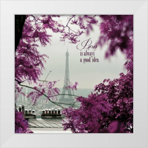 Through The Paris Foliage 2 White Modern Wood Framed Art Print by Telik, Tracey