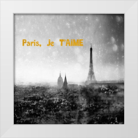 Paris Je Aime Enlight White Modern Wood Framed Art Print by Telik, Tracey
