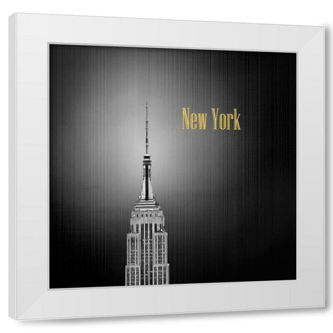 Golden Empire Spike White Modern Wood Framed Art Print by Telik, Tracey