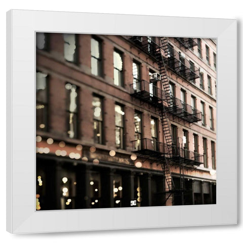 Soho Buildings White Modern Wood Framed Art Print by Telik, Tracey