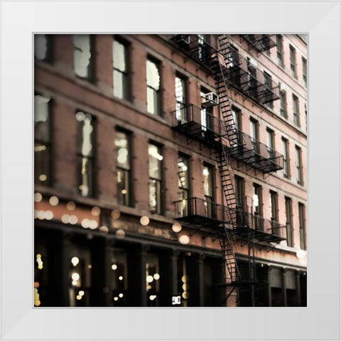 Soho Buildings White Modern Wood Framed Art Print by Telik, Tracey