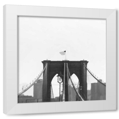 Brooklyn Bridge bw White Modern Wood Framed Art Print by Telik, Tracey