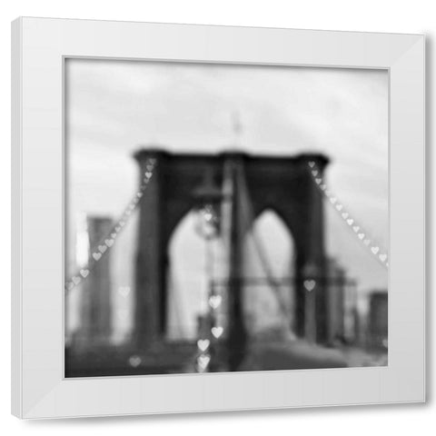 Brooklyn Hearts BW White Modern Wood Framed Art Print by Telik, Tracey