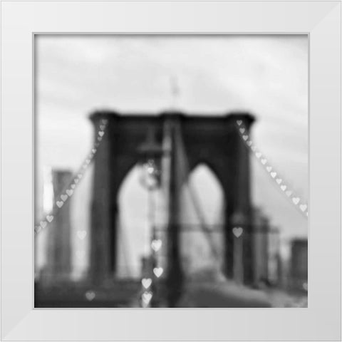Brooklyn Hearts BW White Modern Wood Framed Art Print by Telik, Tracey