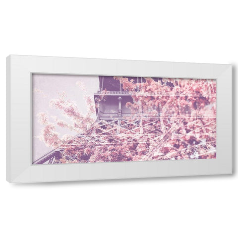 Eiffel Blossoms White Modern Wood Framed Art Print by Telik, Tracey