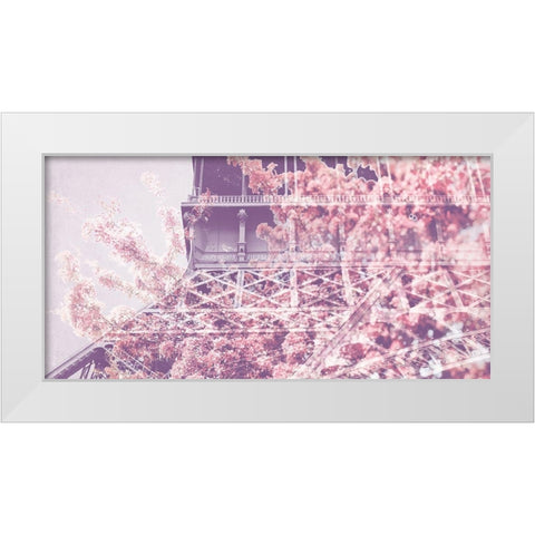Eiffel Blossoms White Modern Wood Framed Art Print by Telik, Tracey