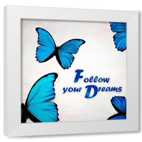Follow Your Dreams White Modern Wood Framed Art Print by Telik, Tracey